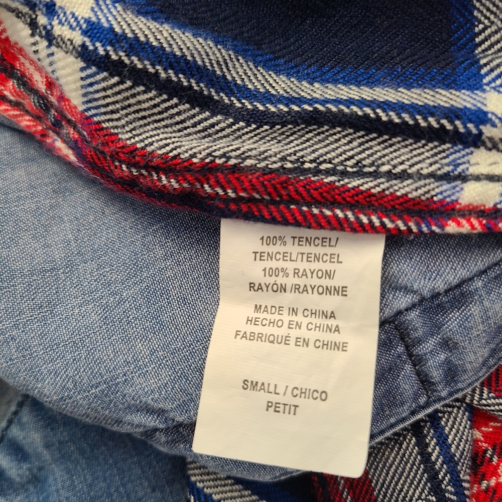 RAILS "Harper" Chambray & Denim Plaid Button Down Shirt - Picture 7 of 8